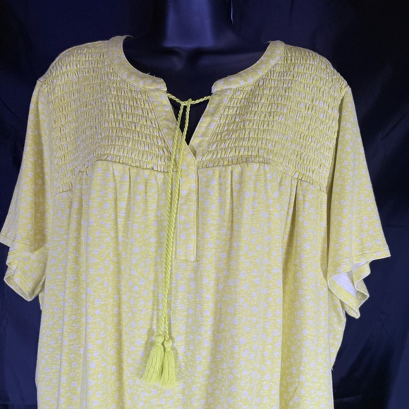 Croft & Barrow yellow floral blouse 3X - Picture 8 of 13